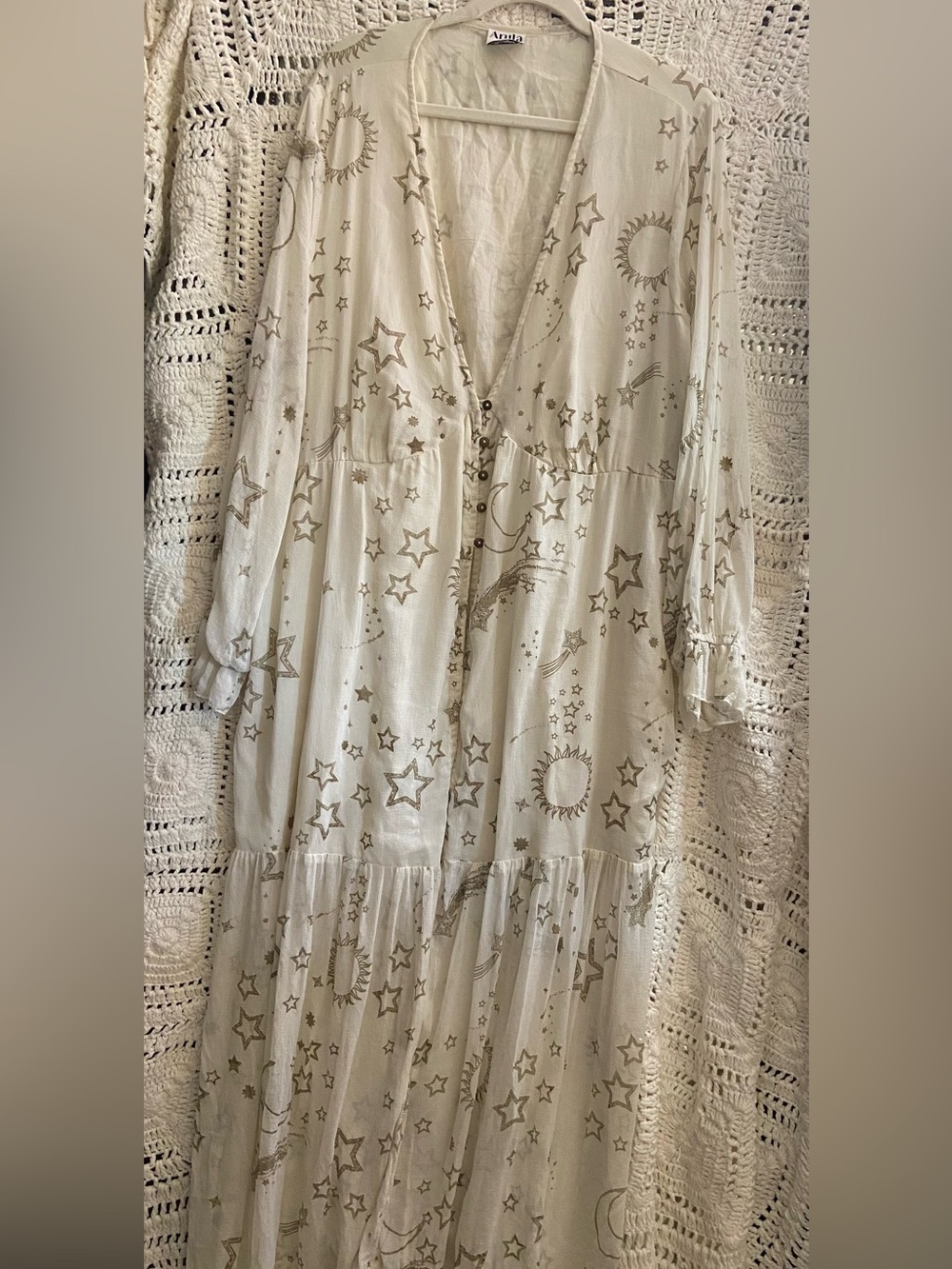 Arula Celestial Star Moon Maxi Kimono Duster Size B